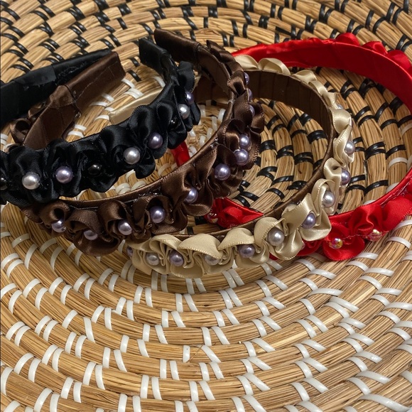 Hand Crafted Accessories - Hand Crafted Satin Beaded Headbands